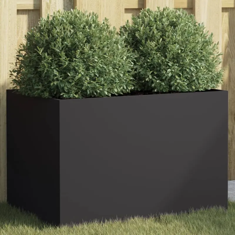 jardiniera, negru, 62x40x39 cm, otel laminat la rece