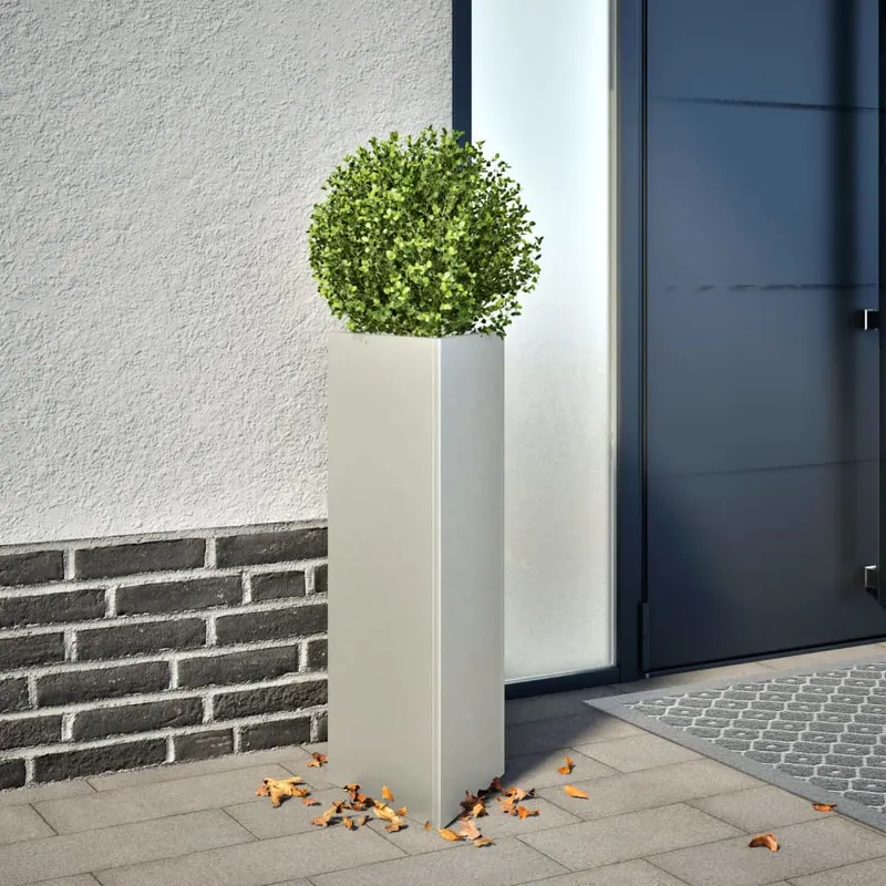 jardiniere gradina, 2 buc. 30x26x75 cm otel inoxidabil triunghi