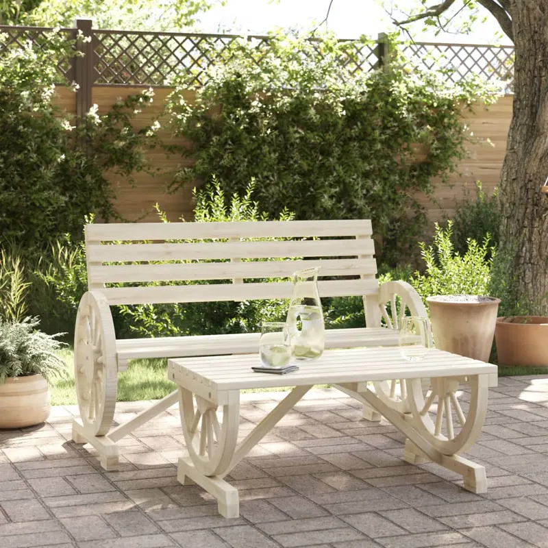 set mobilier de gradina, 2 piese, lemn masiv de brad