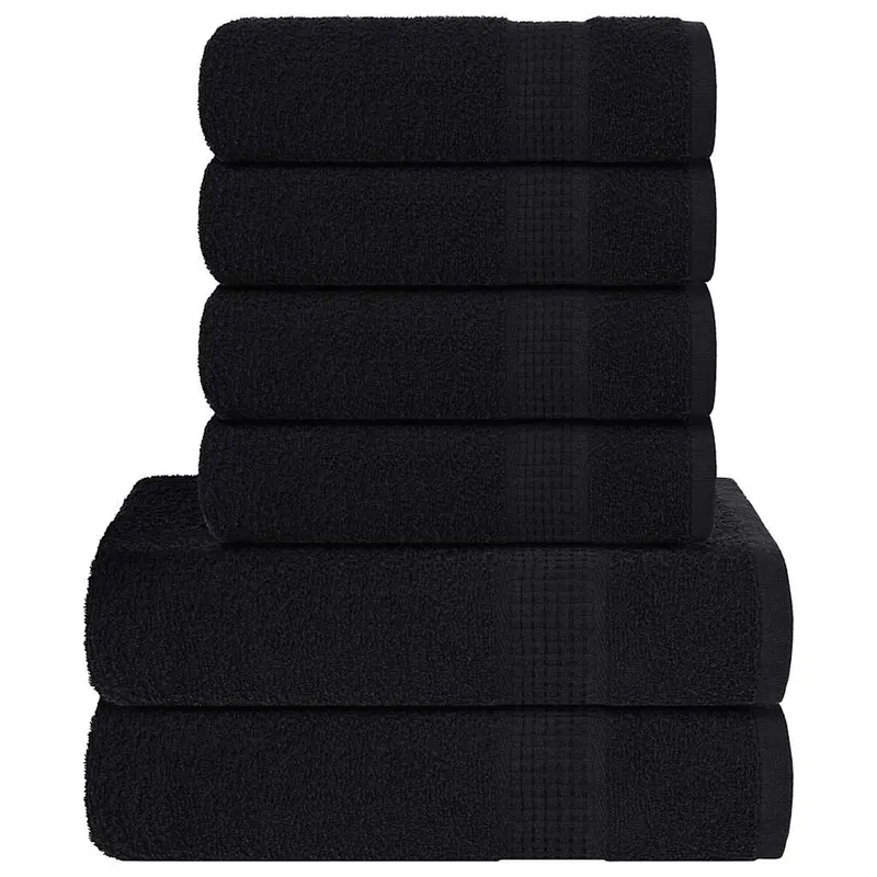 set prosoape 8 buc negru 360 g/m2 100% bumbac