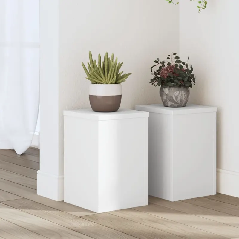 suporturi de plante, 2 buc., alb, 20x20x30 cm, lemn prelucrat