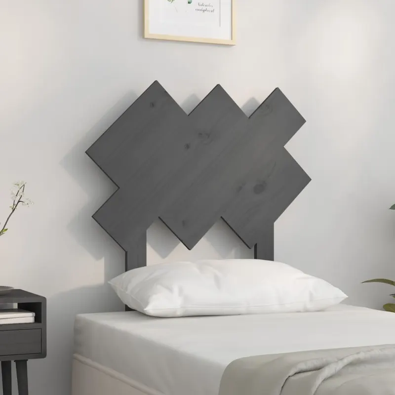 tablie de pat, gri, 72,5x3x81 cm, lemn masiv de pin