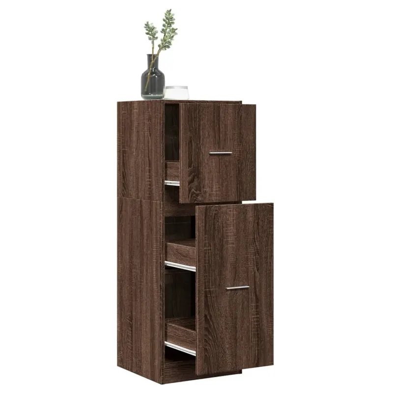 dulap de farmacie, stejar maro, 40x41x118 cm, lemn prelucrat