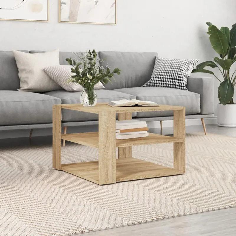 masuta de cafea, stejar sonoma, 59,5x59,5x40 cm, lemn compozit
