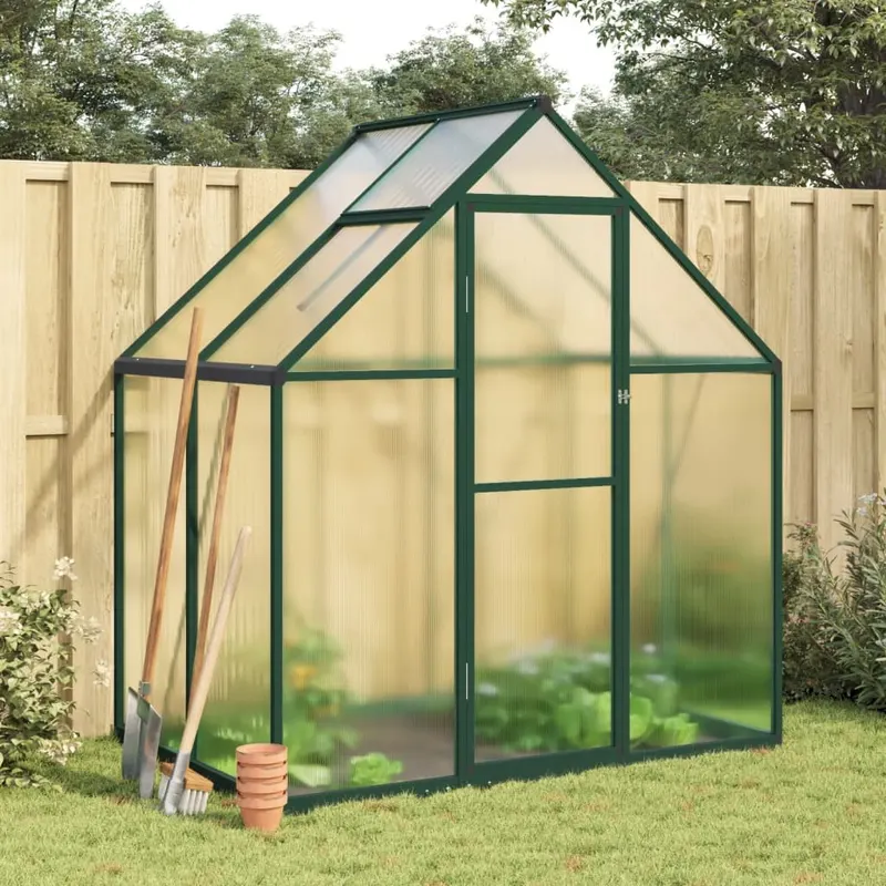 sere cu cadru de baza, verde, 169x114x195 cm, aluminiu