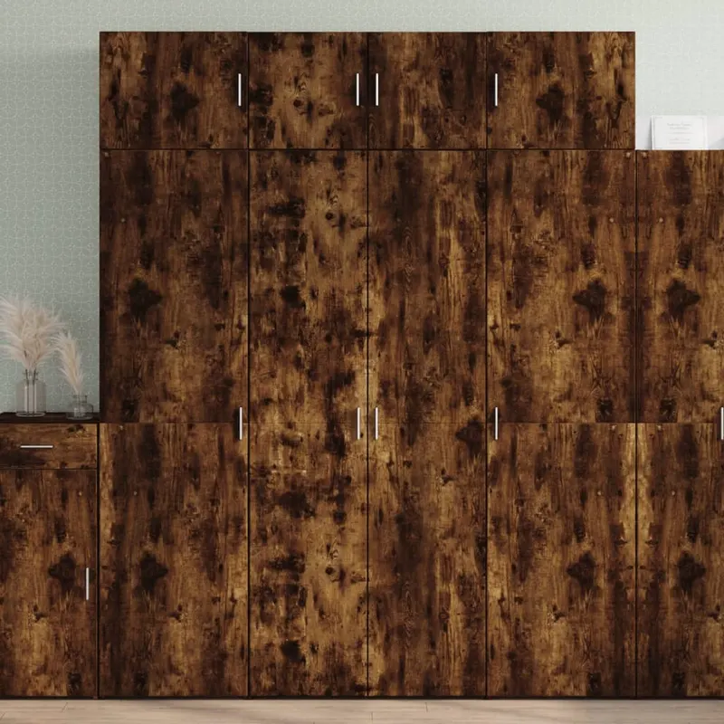 dulap inalt, stejar fumuriu, 80x42,5x185 cm, lemn prelucrat