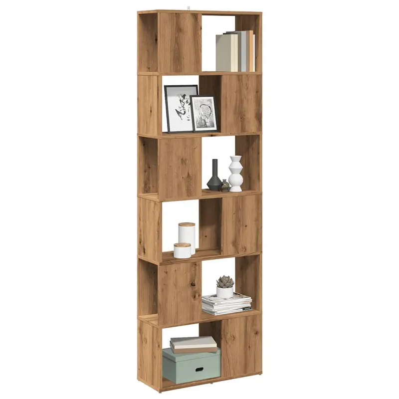 biblioteca/separator de camera, stejar artizanal, 60x24x186 cm