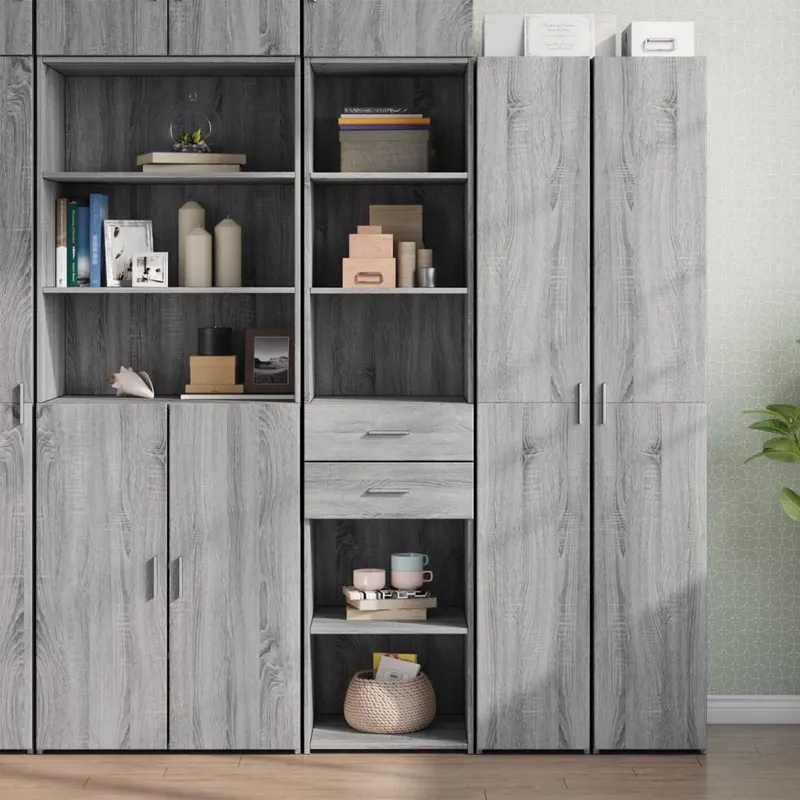 dulap inalt, gri sonoma, 45x42,5x185 cm, lemn compozit