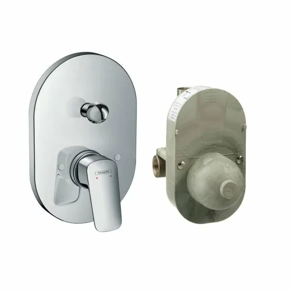 Baterie cada - dus incastrata Hansgrohe Logis cu corp incastrat crom lucios