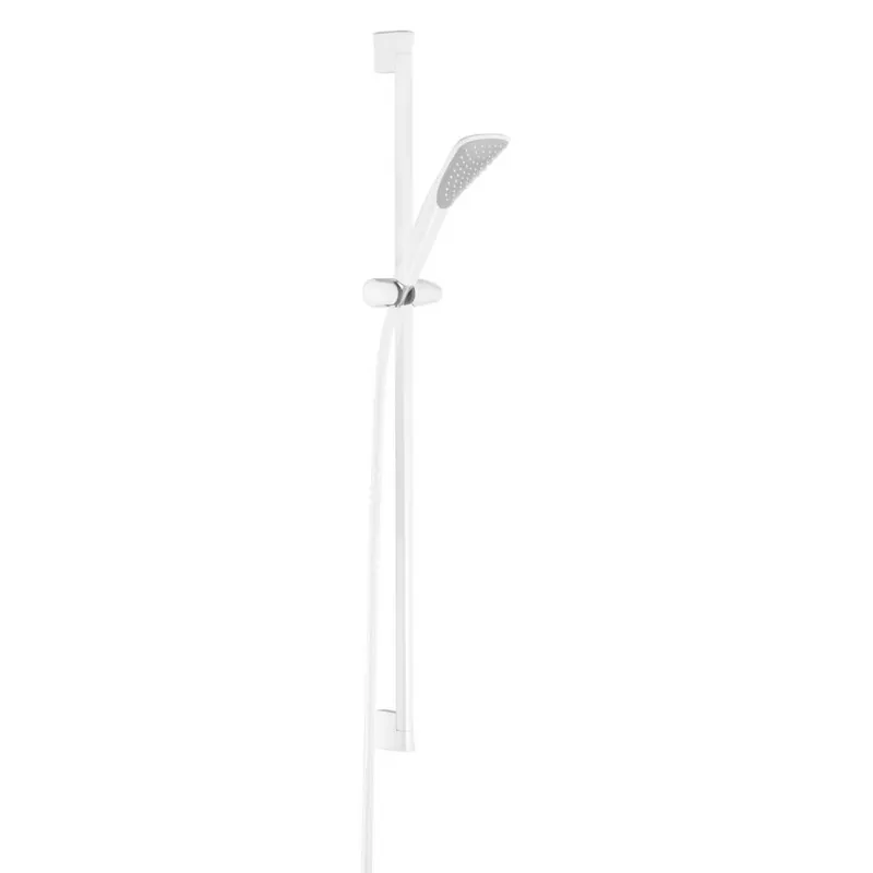 Set de dus Kludi Fizz 1S cu bara 90 cm, para si furtun alb mat