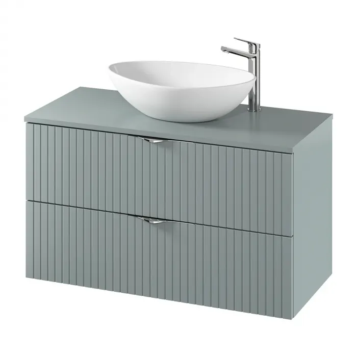 Dulap baie suspendat 100 cm pentru lavoar, fiord mat, MDF, Cersanit Tirso