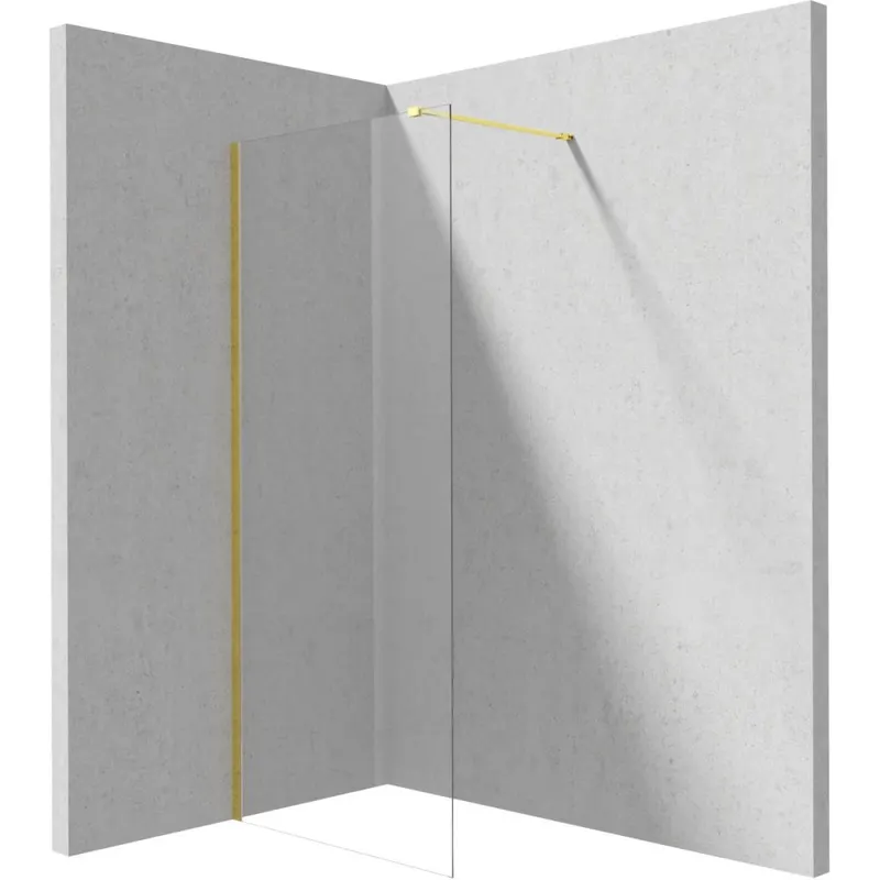 Paravan dus walk-in sticla securizata 110x195 cm auriu lucios Deante Prizma