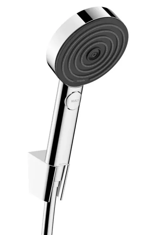 Set para de dus, suport si furtun, 3 jeturi, EcoSmart, crom, Hansgrohe Pulsify Select S