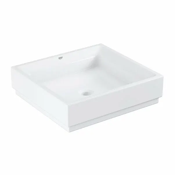 Lavoar Grohe 3948100H, Cube Ceramic, montare pe blat, 500 x 470, anti-aderent, anti-bacterian, alb