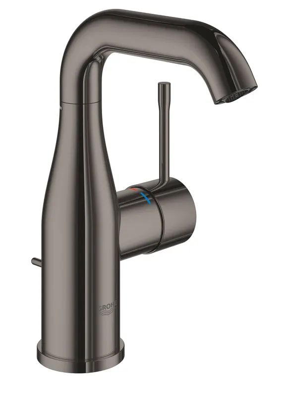 Baterie lavoar Grohe 24173A01, Essence, 3 8 , marimea M, pivotanta, ventil, lucios, grafit