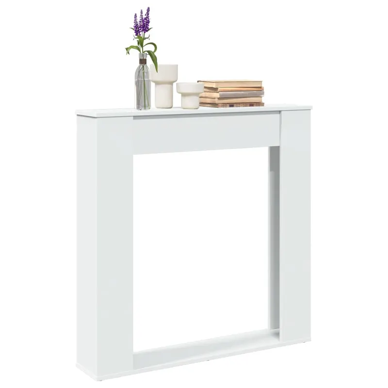 masca de semineu, alb, 100x20x100 cm, lemn prelucrat