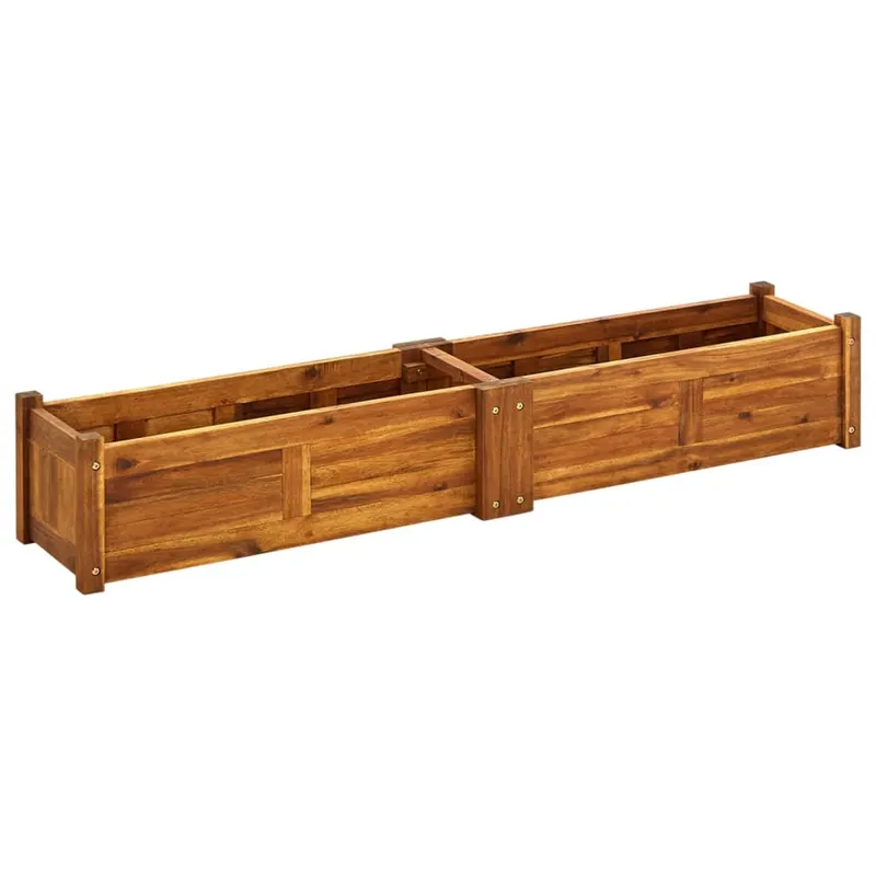 strat inaltat de gradina, 150x30x25 cm, lemn de acacia
