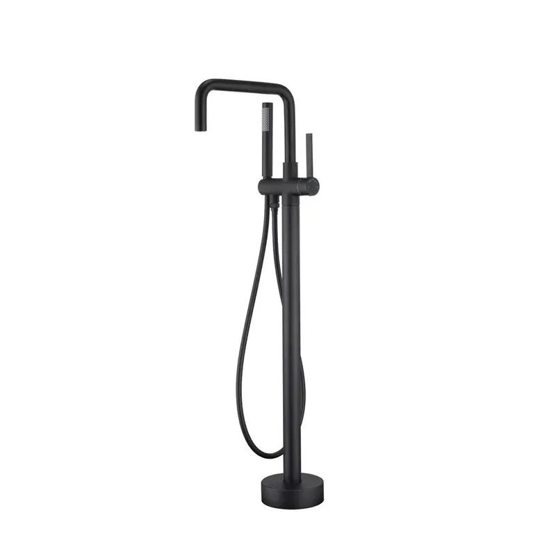 Baterie cada freestanding negru mat, pipa pivotanta 360 de grade Gobi