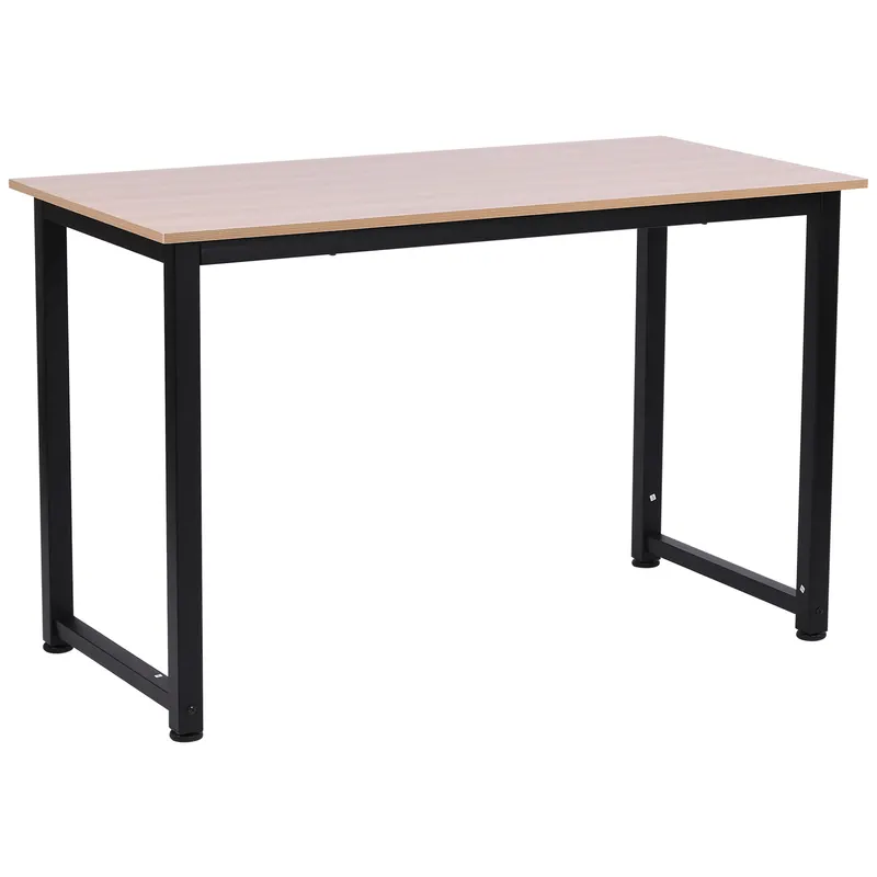Homcom Tavolo Scrivania in Legno MDF Color Rovere e Gambe in Metallo Nero