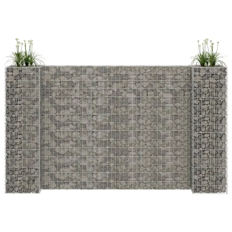 jardiniera gabion in forma de h, sarma otel, 260 x 40 x 150 cm