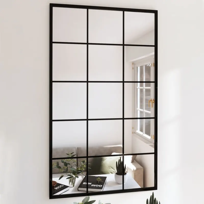 oglinzi de perete, 2 buc., negru, 100x60 cm, metal