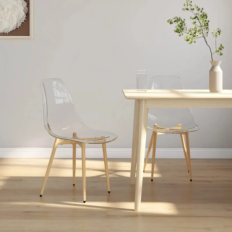 scaune de bucatarie, 2 buc., transparent, pet