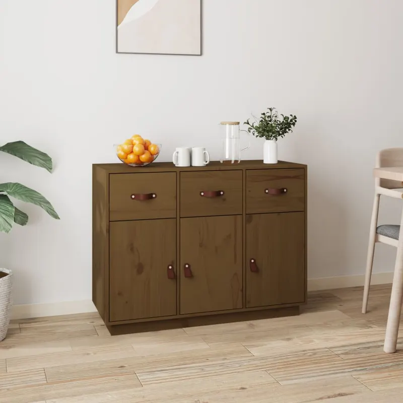 servanta, maro miere, 100x40x75 cm, lemn masiv de pin