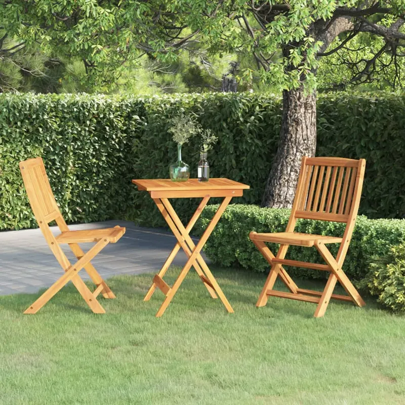 set mobilier gradina, pliabil, 3 piese, lemn masiv acacia