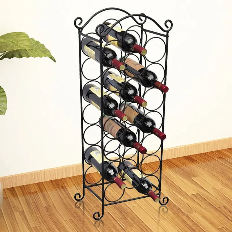 suport sticle de vin pentru 21 de sticle, metal