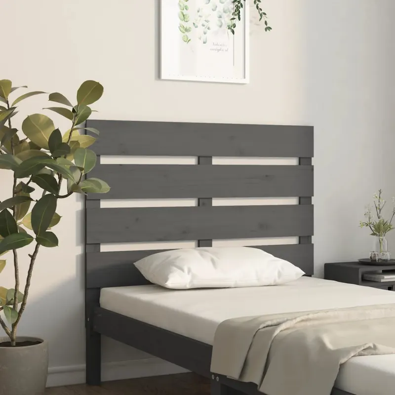 tablie de pat, gri, 100x3x80 cm, lemn masiv de pin
