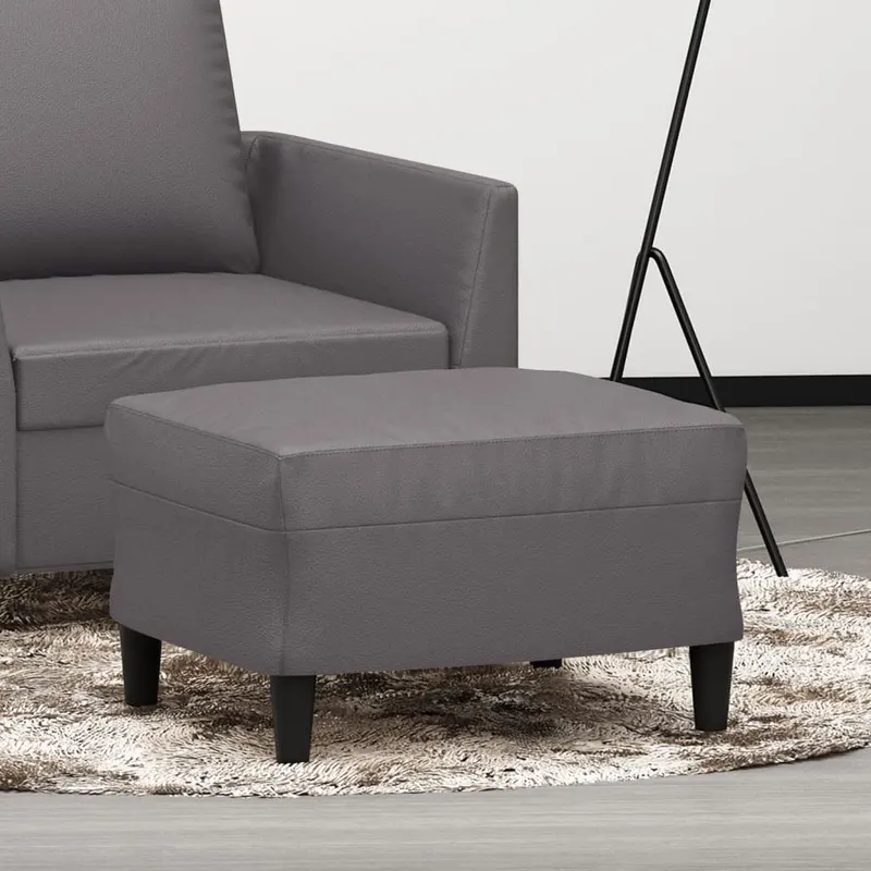 taburet, gri, 60x50x41 cm, piele ecologica