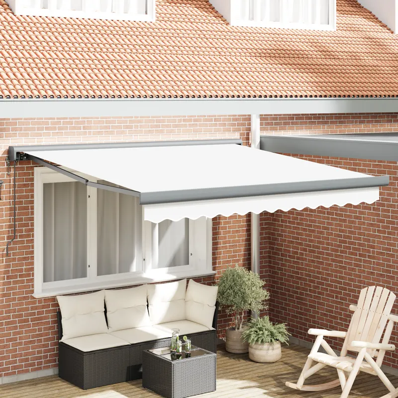 marchiza retractabila automata alba 350x250 cm, material de inlocuire pentru marchiza pentru cadru de 3.5x2.5 m alb