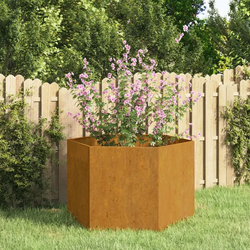 jardiniera, ruginiu, 60x60x45 cm, otel corten