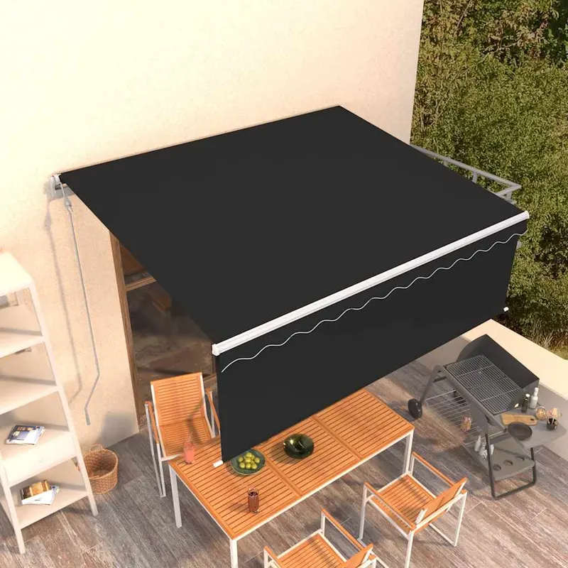 copertina retractabila automat cu stor, antracit, 4x3 m