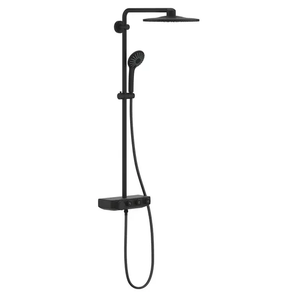 Coloana de dus cu termostat negru mat Grohe Euphoria SmartControl 310 Duo