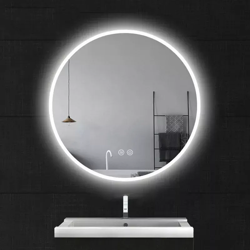 Oglinda Fluminia Calatrava 90, rotunda, LED External Light, 3 culori lumina, dezaburire
