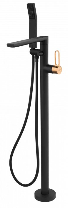Baterie cada freestanding, neagra cu finisaj roz auriu, Zaffiro FDesign