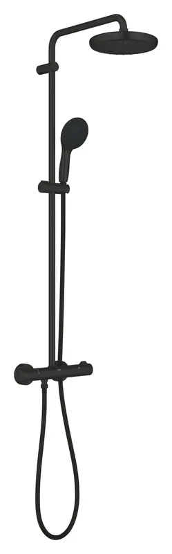 Sistem dus Grohe 268112431, 210 mm, 0.9 bar, 110 mm, 1.75 m, 1132 mm, 412 mm, 1 functii palarie dus, Negru