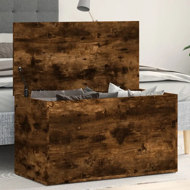 cufar de depozitare stejar fumuriu 84x42x46 cm lemn prelucrat