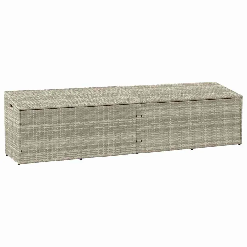 cutie de depozitare gradina gri deschis 220x50x58 cm poly ratan