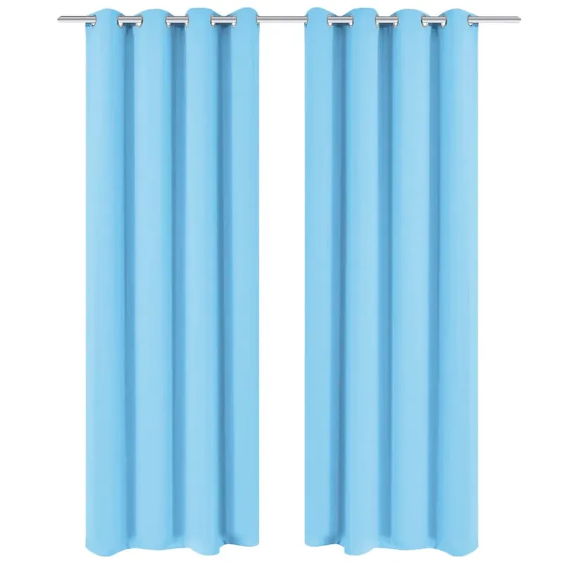 draperii opace cu ocheti metalici, 2 buc, 135 x 175 cm, turcoaz
