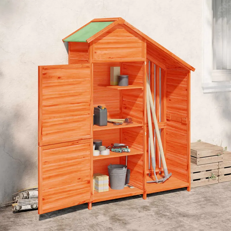 magazie de unelte de gradina maro 120x53,5x170cm lemn masiv pin