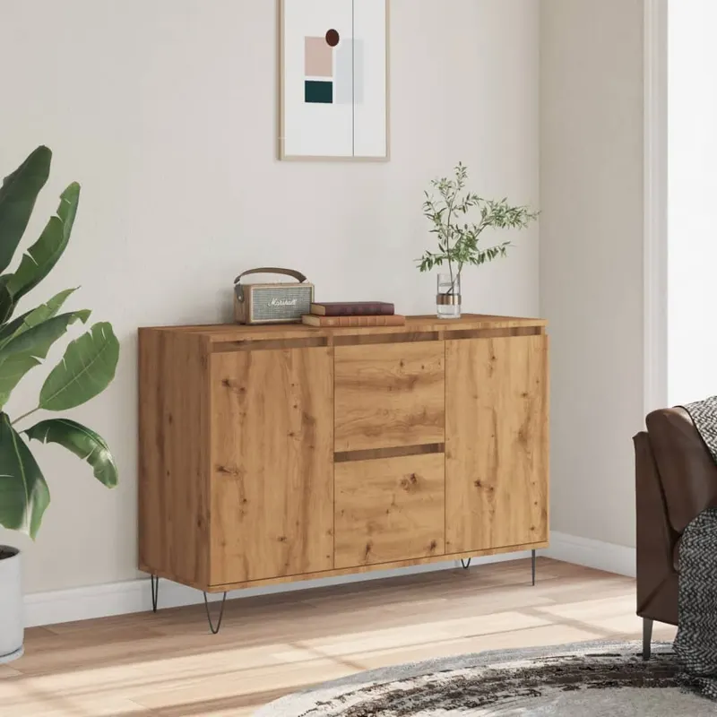 servanta, stejar artizanal, 104x35x70 cm, lemn prelucrat