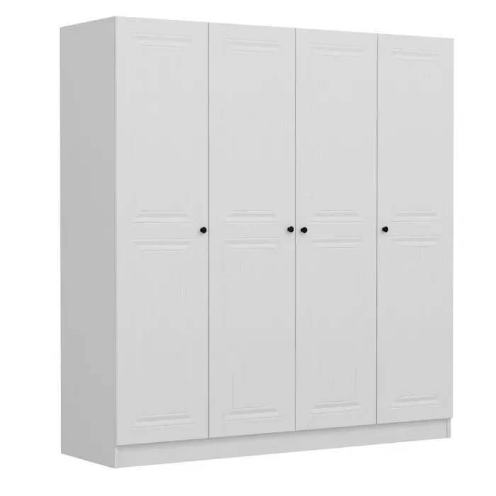 Dulap KALE MEBRAN, 4 usi, alb, 180x52x190 cm
