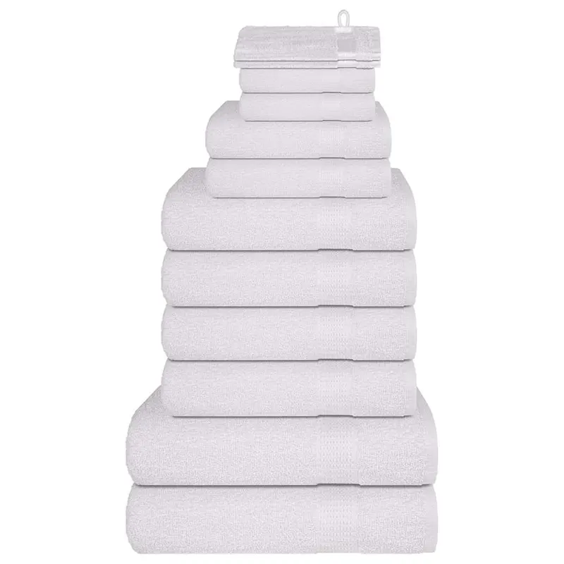 set prosoape 12 piese alb 360 g/m2 100% bumbac