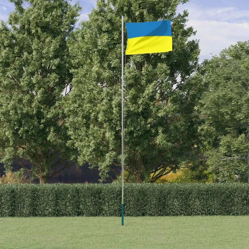 steag ucraina cu stalp din aluminiu, 6,23 m