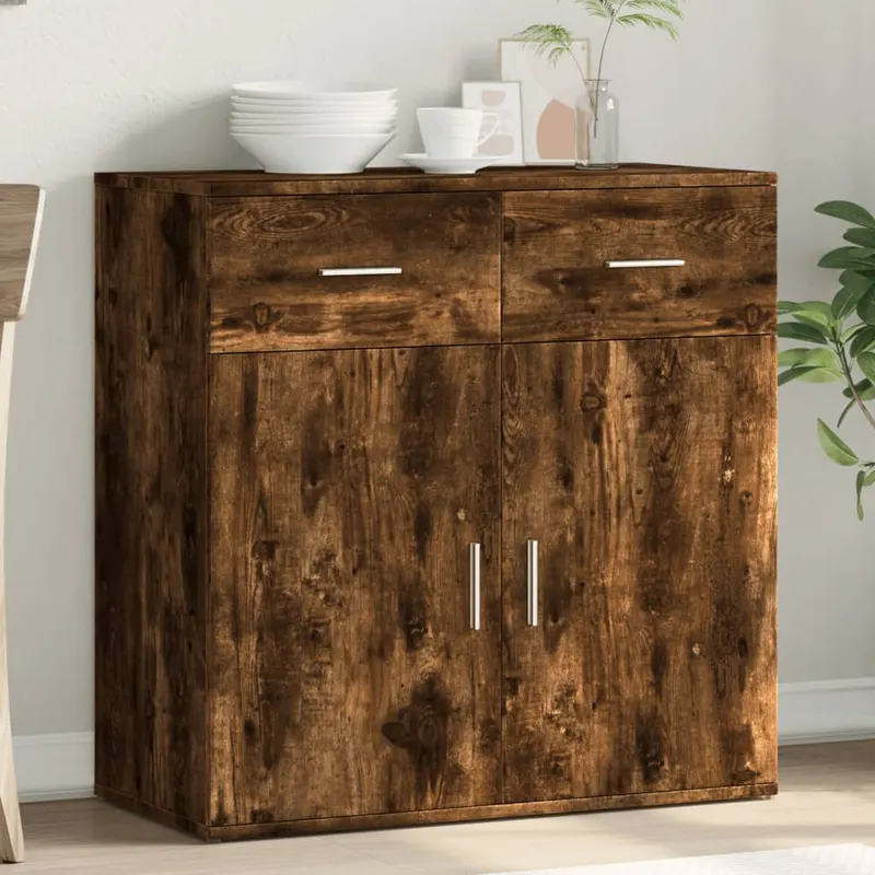 servanta, stejar fumuriu, 79x38x80 cm, lemn compozit