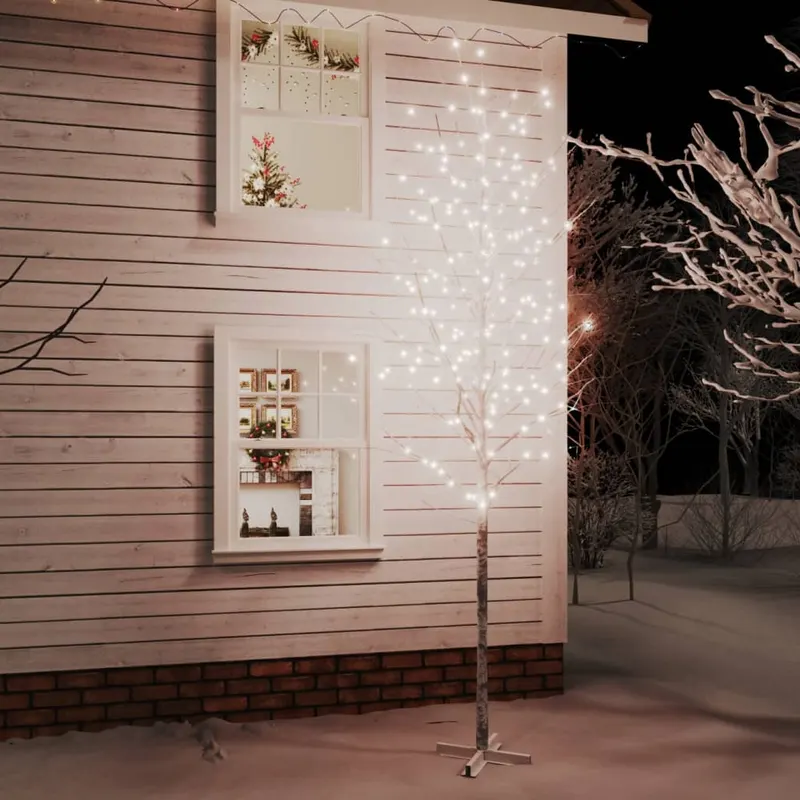 mesteacan cu led, alb, 672 led-uri alb calde, 400 cm