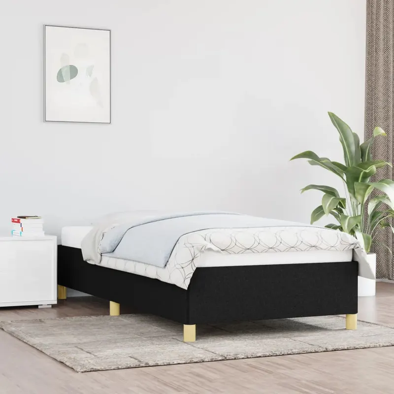 cadru de pat fara saltea, negru, 100x200 cm, textil