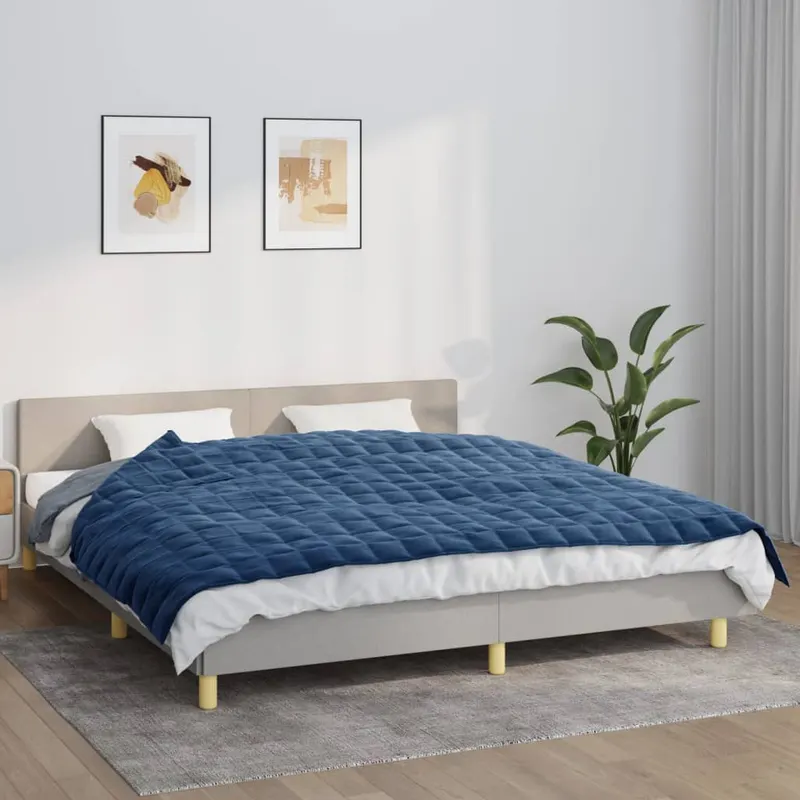 patura cu greutati, albastru, 155x220 cm, 11 kg, textil